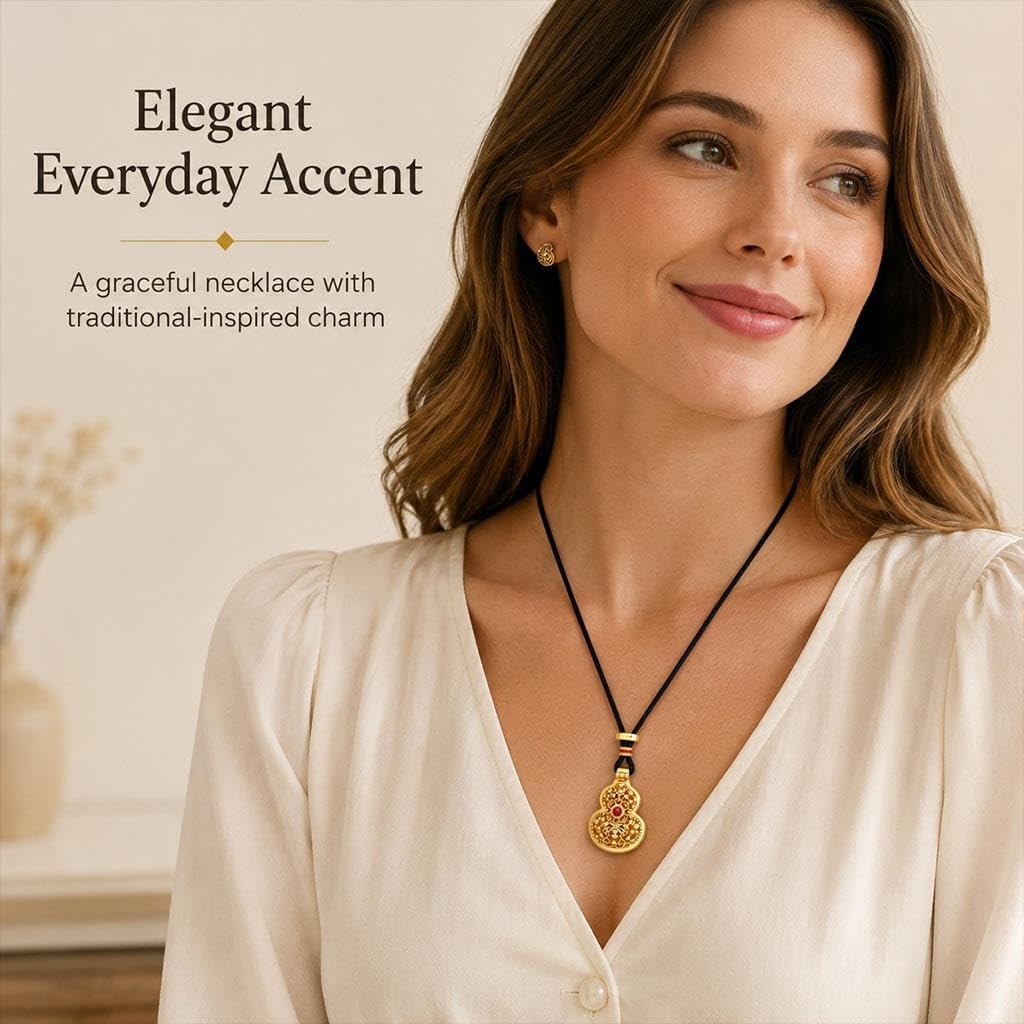 Collana Con Ciondolo Zucca, Con Design Apri Bile, Gioiello Cinese