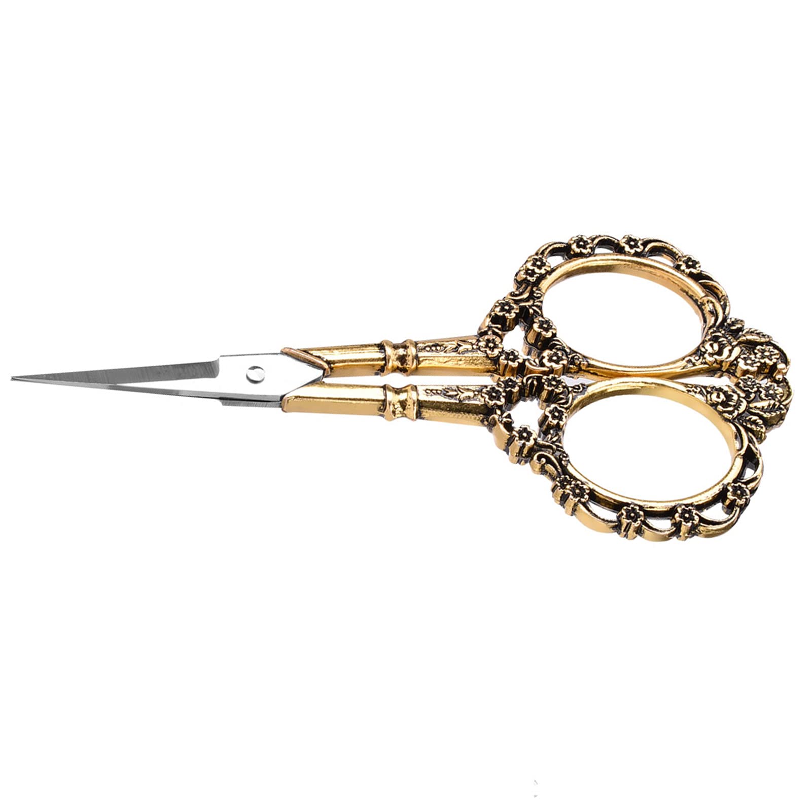 Forbici da Sarto in Acciaio Inossidabile con Motivo Floreale Vintage per Ricamo Ad Ago per Lavori di Cucito (Oro