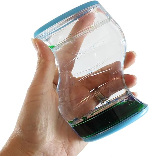 Miniatura 6 de Curious Minds Busy Bags 1 temporizador de goteo dual de líquido – Tarro de calma – Movimiento calmante y calmante – Temporizador líquido juguete