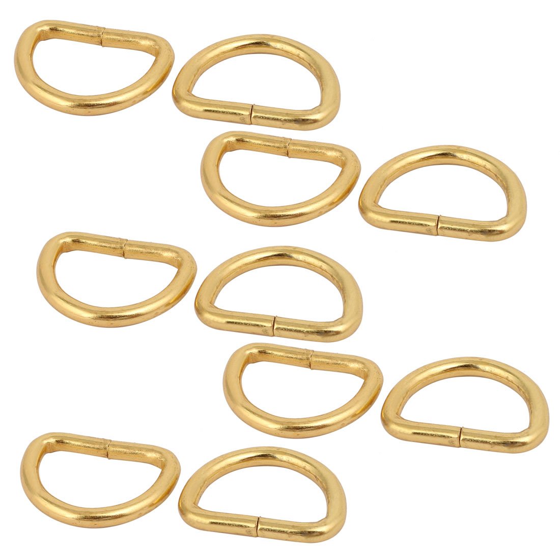 Sourcingmap 20mm Inner Width Iron Half Round Non Welded D Ring Gold Tone 10pcs