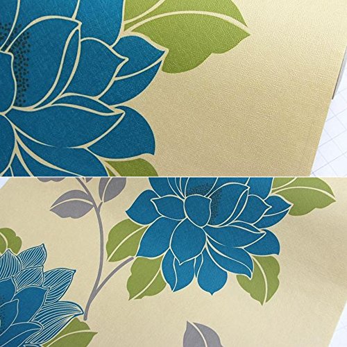 Yifely Large Blue Peony Shelf Liner Self-Adhesive Dresser Drawer Covering Pvc Paper Refresh School Study Desk 17.8 Inch By 9.8 Feet #TOP1