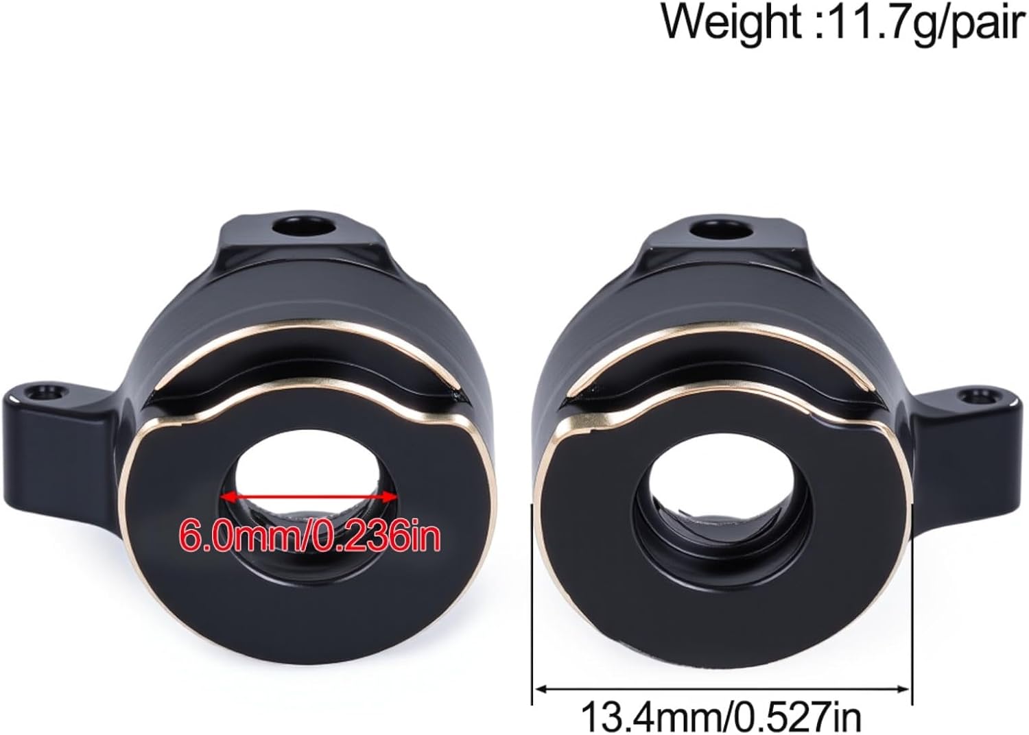 Brass Steering Knuckles Rear Hubs Weights Diff Covers for 1/30 RC Crawler AXIAL SCX30 Ford Bronco 4X4 Jeep Wrangler JLU Upgrades (Front Rear Axle Set)