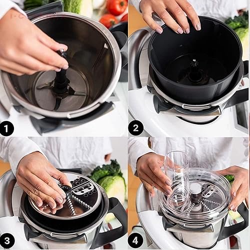 Miniatura 6 de Rallador multifuncional de verduras y queso, cortador grueso y fino, adecuado para Thermomix TM6, pelador de verduras, juego de acero inoxidable