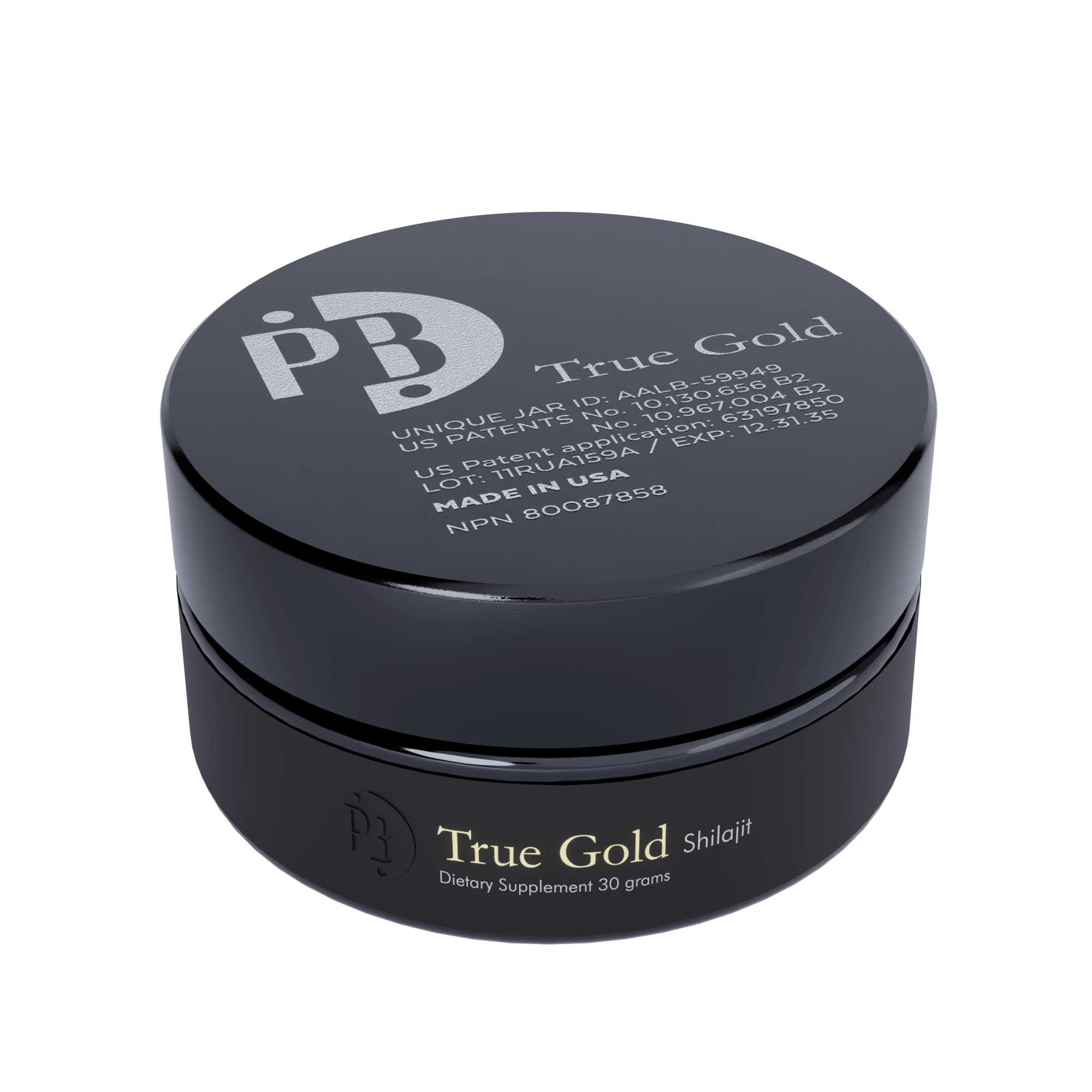 Pürblack Live Resin True Gold & Silver Shilajit - Genuine, High-Efficacy, 4th Generation Shilajit (30g Jar)