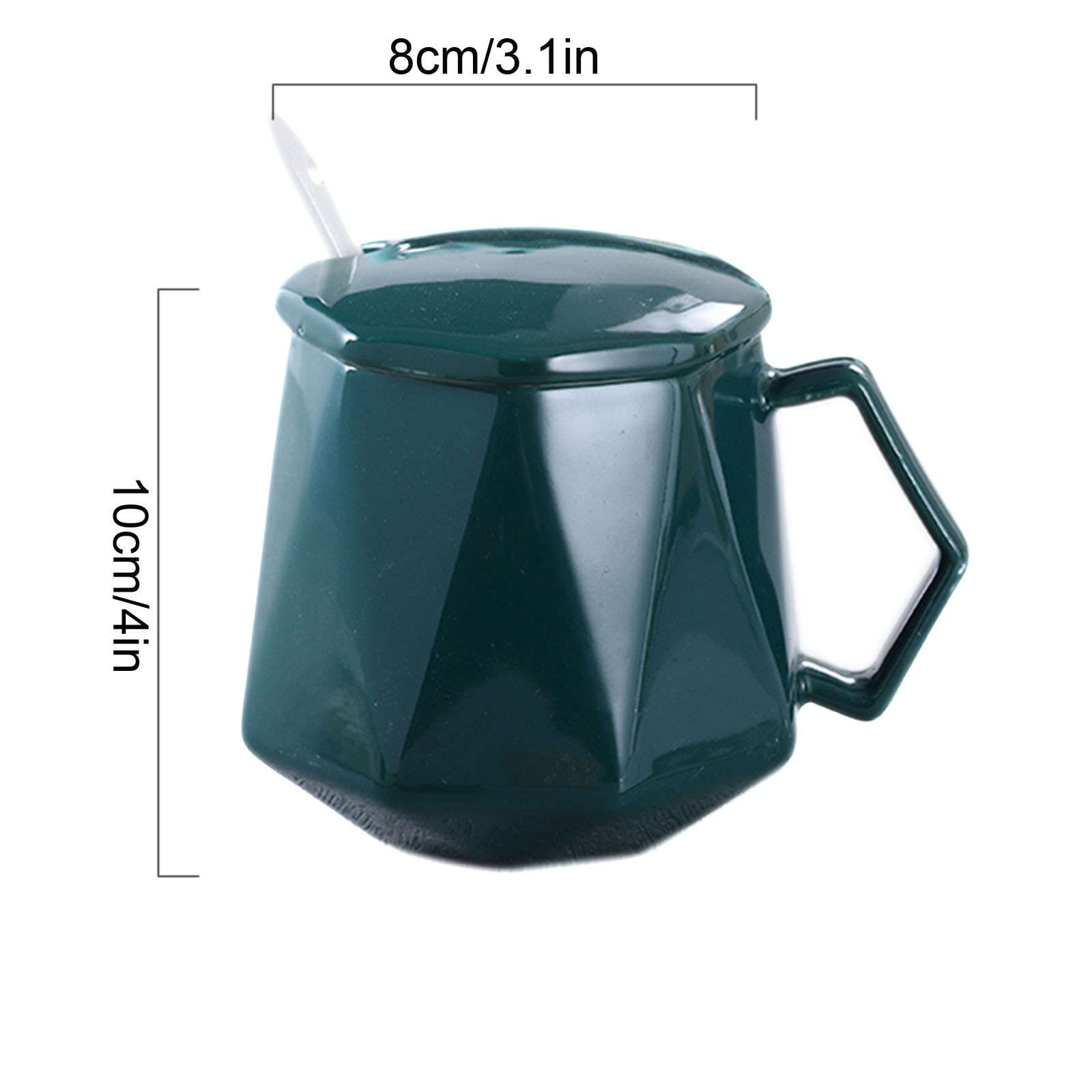 pojemnik na cukier， Słoiki na przyprawy, Cukiernica w kształcie kubka z pokrywką, Słoik do przechowywania, Cukiernica porcelanowa z łyżeczką, Garnek na sól,(Black)