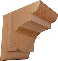 Vista 123 de Ekena Millwork COR04X12X12NEB00RWR 4 pulgadas de ancho x 12 pulgadas de profundidad x 12 pulgadas de alto New Brighton Rough Sawn Corbel, cedro rojo