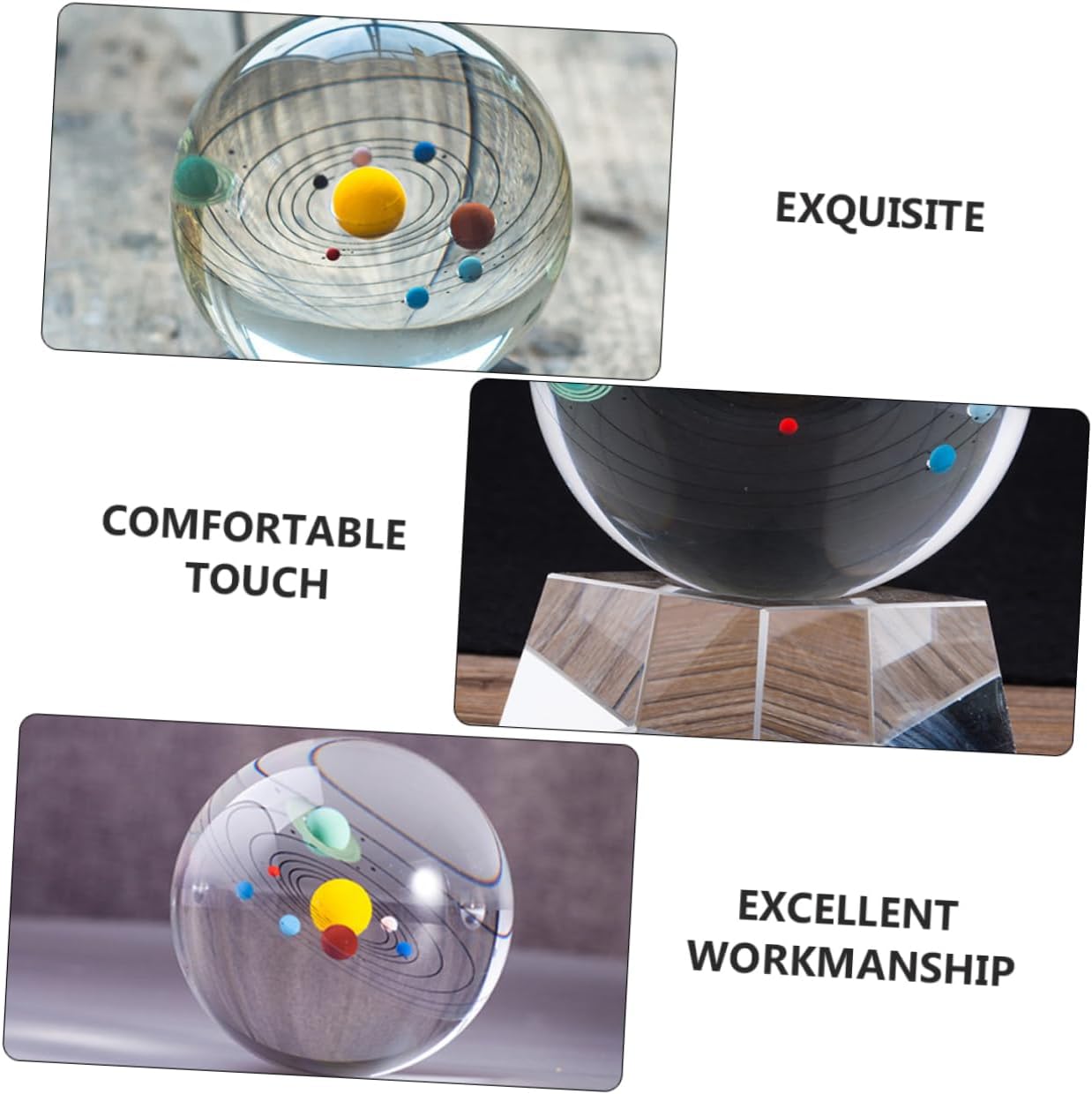 Solar System Balls Crystal Ball Ornament for Home Decor Sturdy for Classmates Family Friends Colleagues