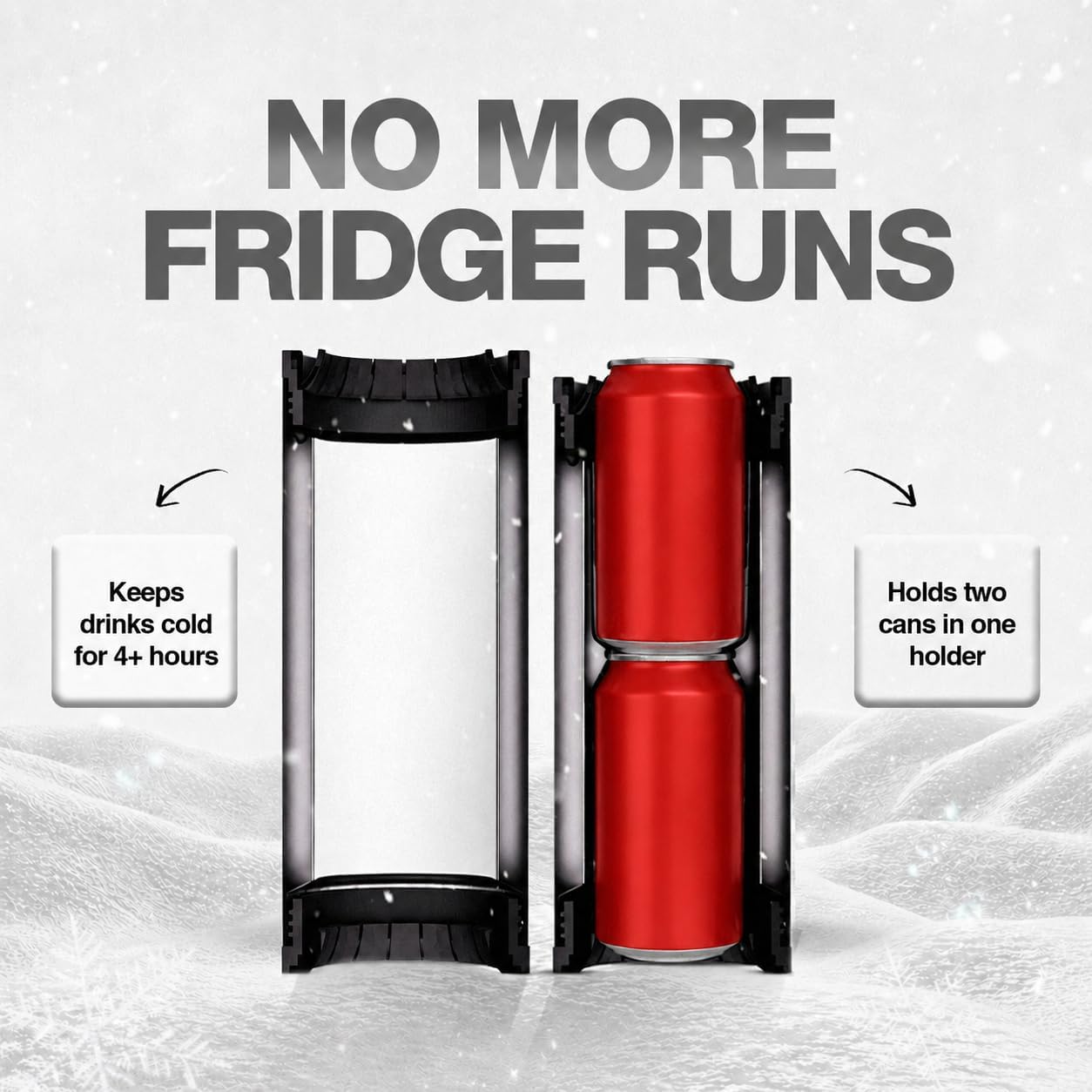 Stainless Steel Double Reload Can Cooler, Double-Wall Vacuum Insulated Beer & Soda Holder, Fits Standard 12 oz Cans, Keeps Drinks Ice Cold