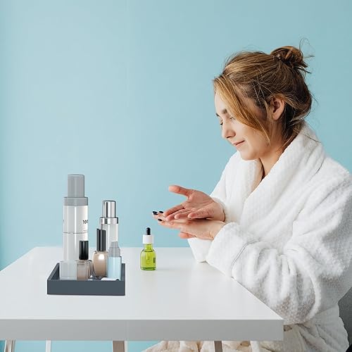 Miniatura 4 de BBK Bandeja de tocador de baño de 7.8 pulgadas, paquete de 2 (pequeña), bandeja de baño de silicona para mostrador, bandeja de anillo para llaves de