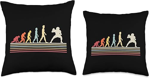 Miniatura 3 de Football Quarterback QB Human Evolution Throw Pillow, 16x16, Multicolor