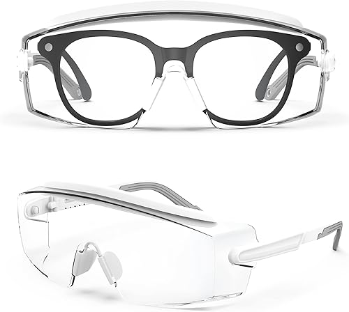 MEIGIX Gafas de seguridad antivaho Gafas de seguridad sobre gafas protectoras con lentes antiarañazos ajustables