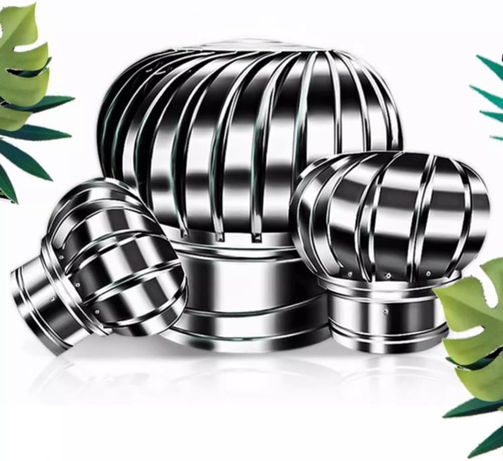 Large Turbine Ventilator for Roof, 32in Roof Ventilator Wind Turbines Cap Vent Cover, Attic Air Vent Ventilating Fan, 304 Stainless Steel Rotating Roof Vents
