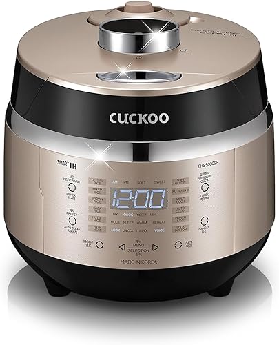 Cuckoo CRP-EHSS0309FG olla de presión eléctrica para arroz, con calentamiento por inducción, Dorado