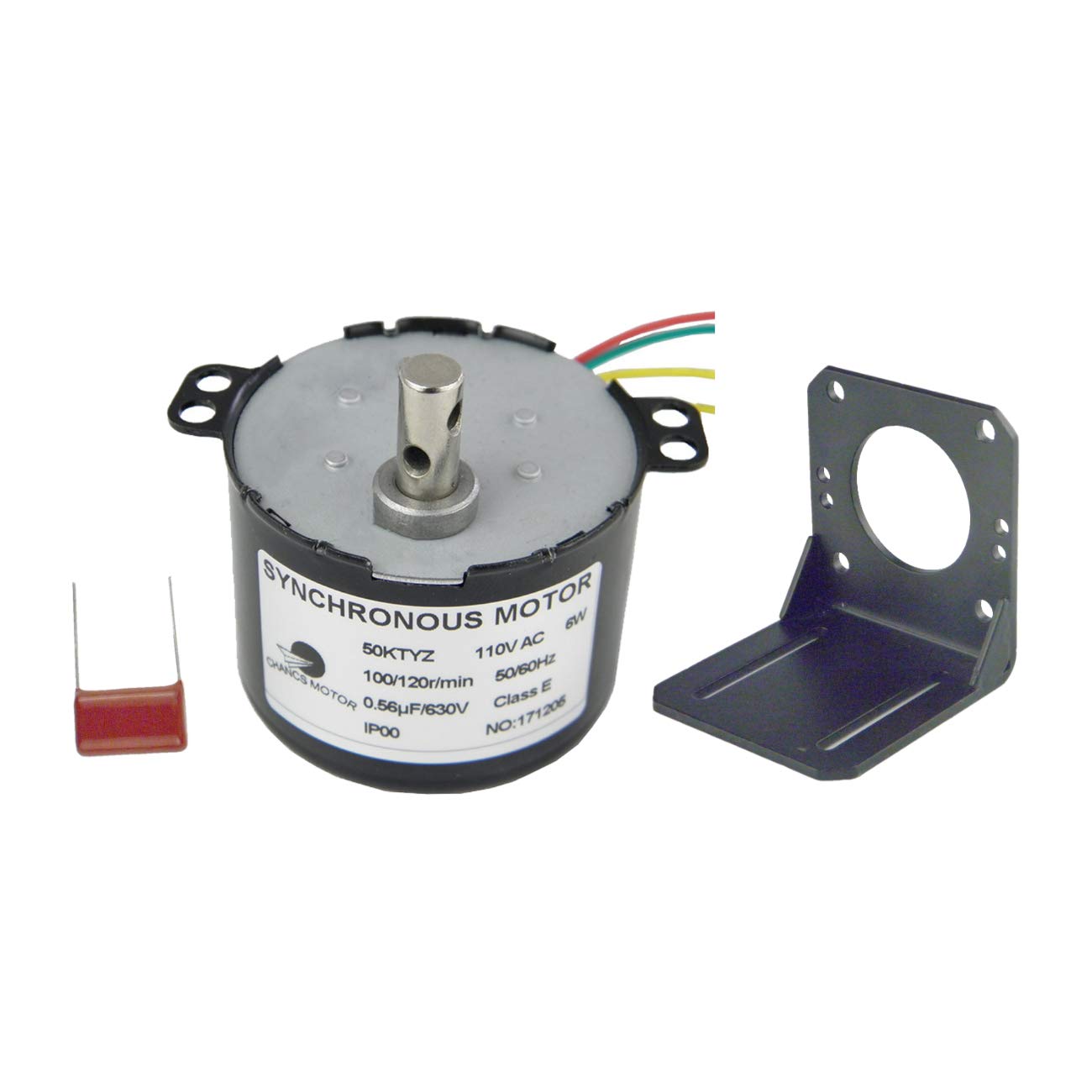 CHANCS Electric Synchronous Motor 50KTYZ 110V 100/120RPM Mini Gear Motor Slow Speed Fixed Bracket