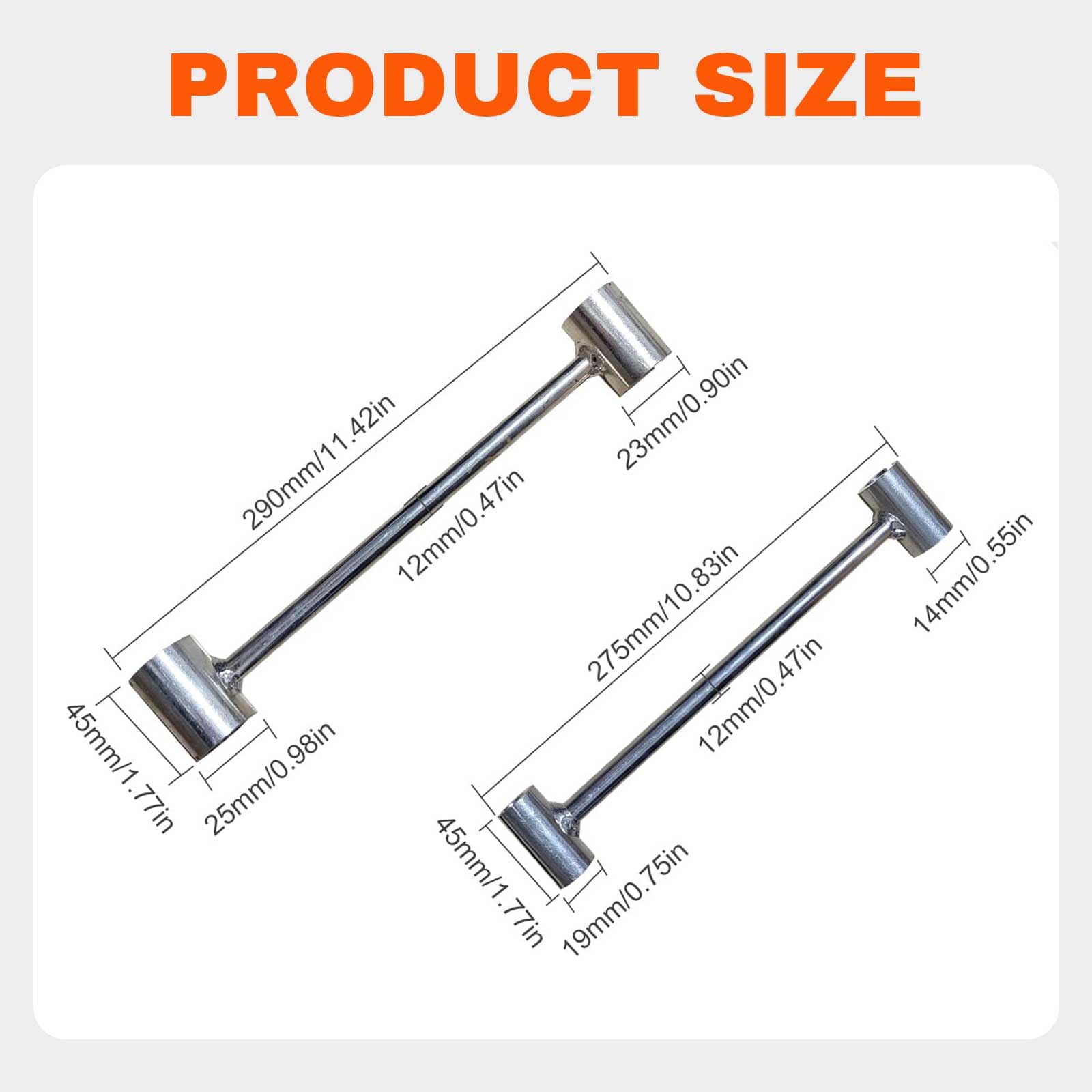 2PCS Hinges Gap Adjusting Wrench, Door Hinge Adjustment Key, for Fire Doors(14+19+23+25mm), Silver - Image 3