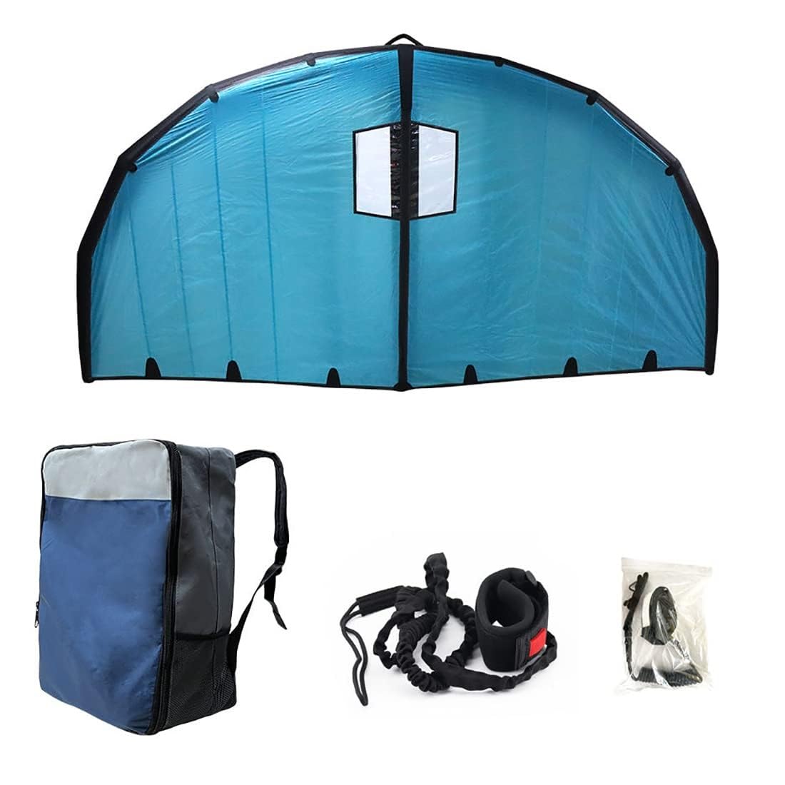 Cometa De Ala De Aluminio, Cometa De Kitesurf De Ala Inflable De Mano For Surf En La Nieve, Surf De Esquí Y Tiene Una Mochila, Correa De Surf Y Kit De Reparación, For Adultos Y Niños(Withoutwindow,3m²