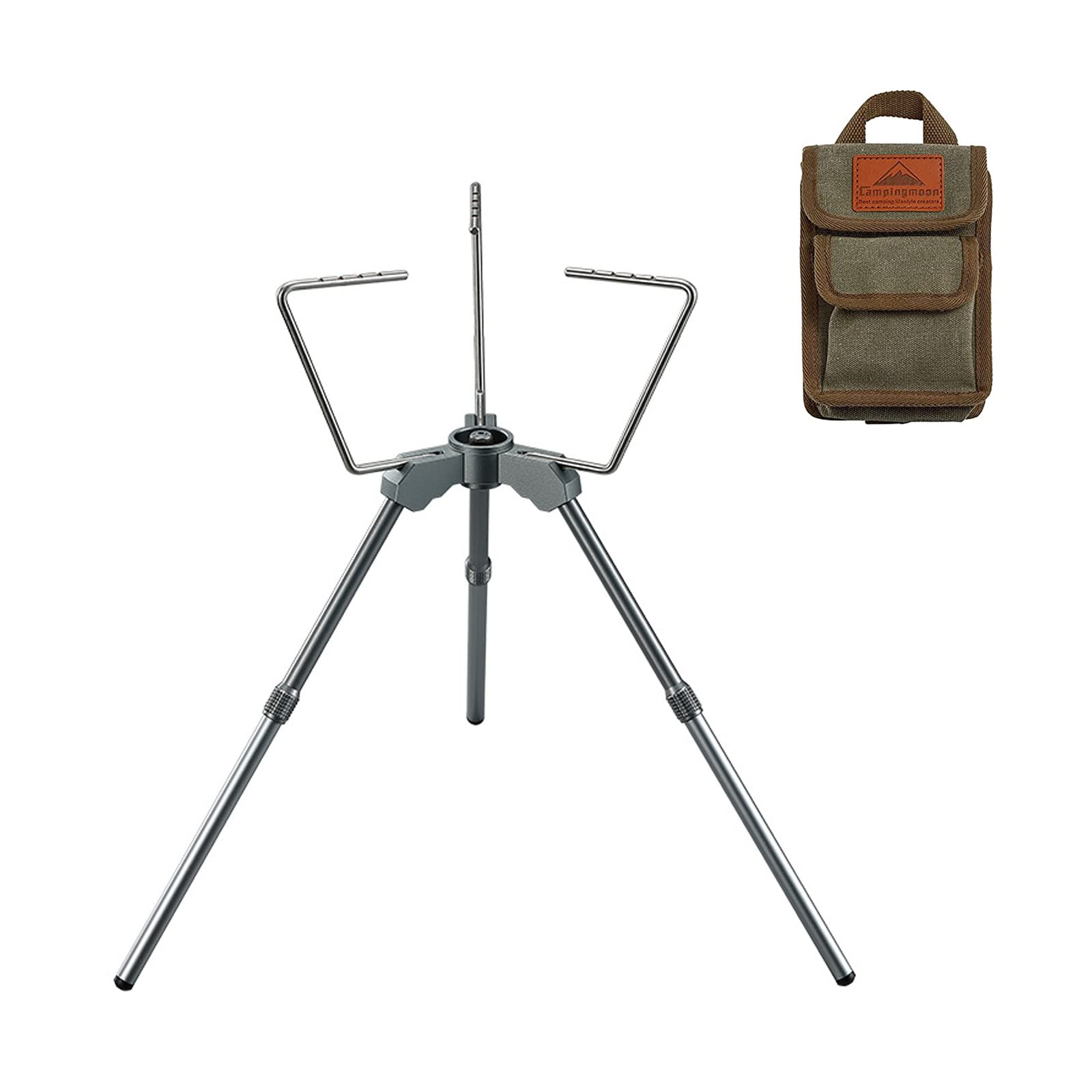 Campingmoon Smart Backpacking Stove Stand Adapter Connection Gas Fuel Canister and Camping Stove, with Upper Support Trivet Z01