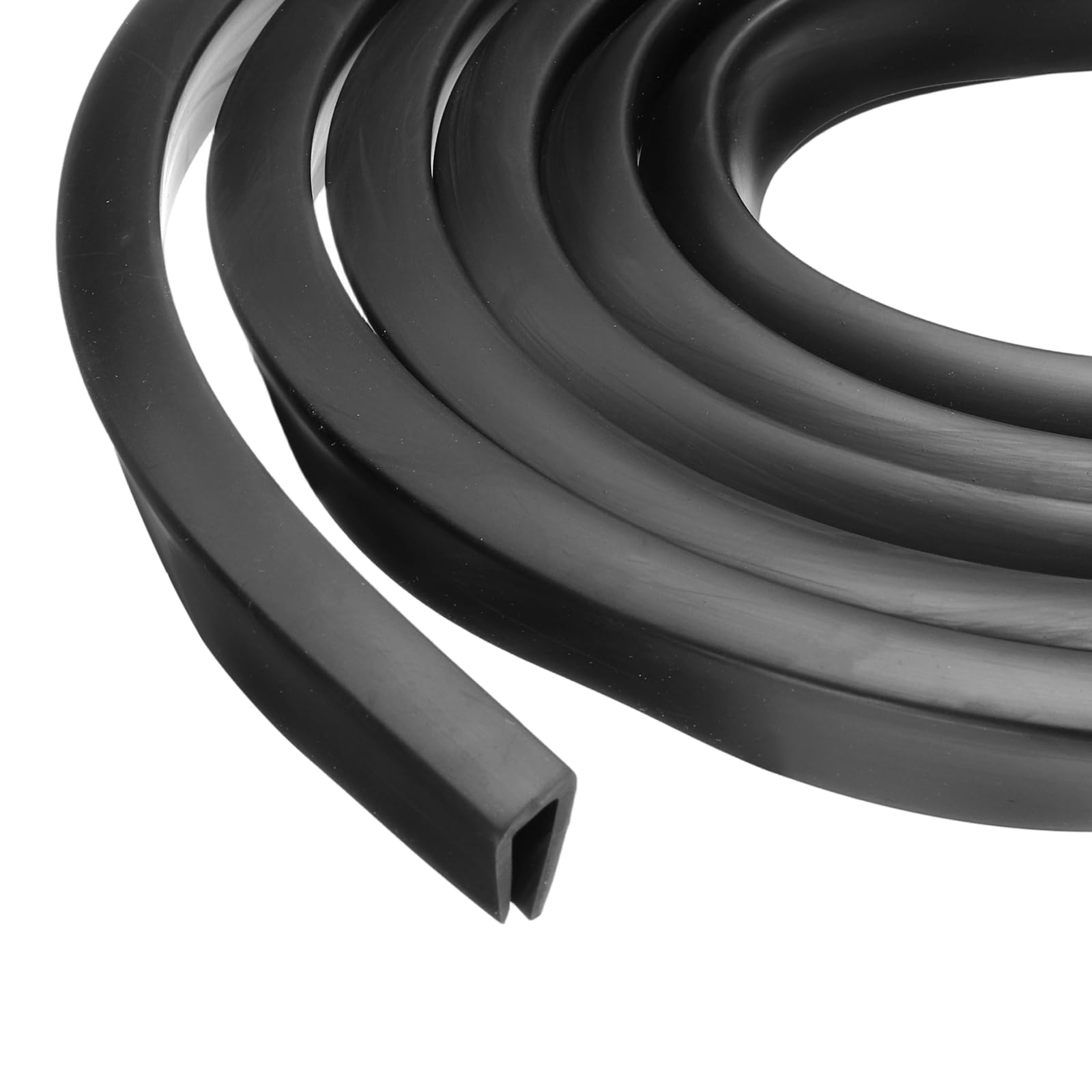 PATIKIL Rubber Edge Trim, 26.2ft x 10mm x 16mm U Channel Rubber Guard Seal Strip Protector Fit for 6mm Edge for Car Doors Hatches Sheet Metal Table Corners Steel Plates, Black
