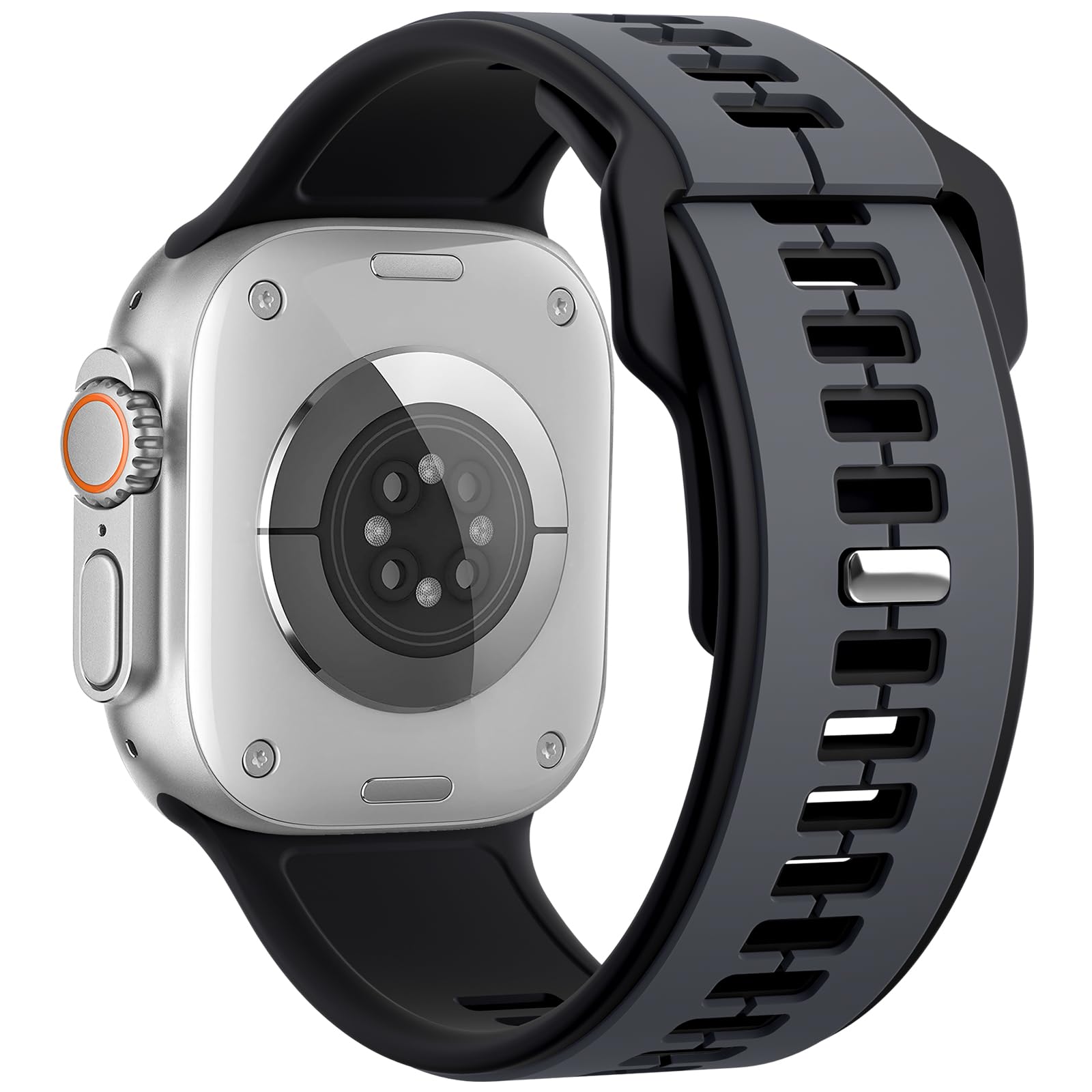 ZALAVER Sport Band Compatible with Apple Watch Ultra Bands 49mm 45mm 44mm 42mm Men, Soft Silicone Wristbands Waterproof Replacement Strap for iWatch Ultra/Ultra 2,Series 9 8 7 6 5 4 3 SE