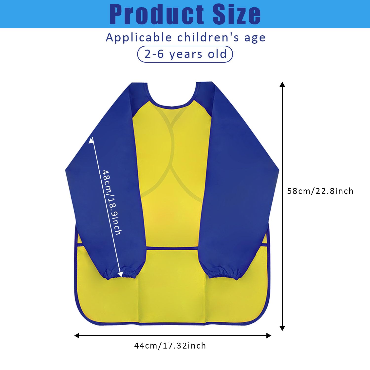 ZEACCT 2 Pack Waterproof Kids Art Aprons for Ages 2 to 6 Years Durable Craft and Painting Smocks for Children Ideal for Cooking Clay and Creative Activities - Image 2