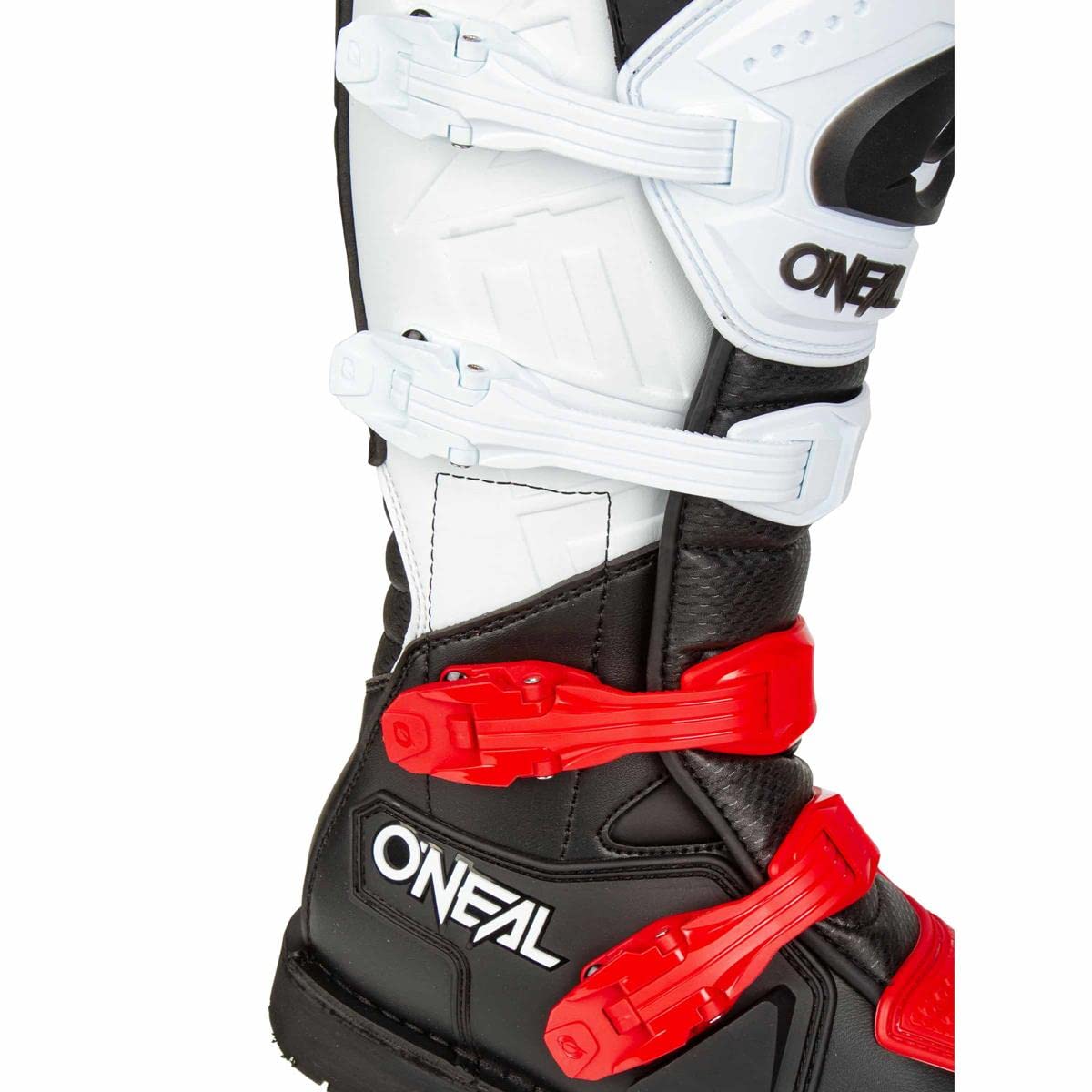 O'NEAL - Rider Pro, Stivali Rider Pro, Nero/Bianco/Rosso, 49-15 Unisex - Adulto