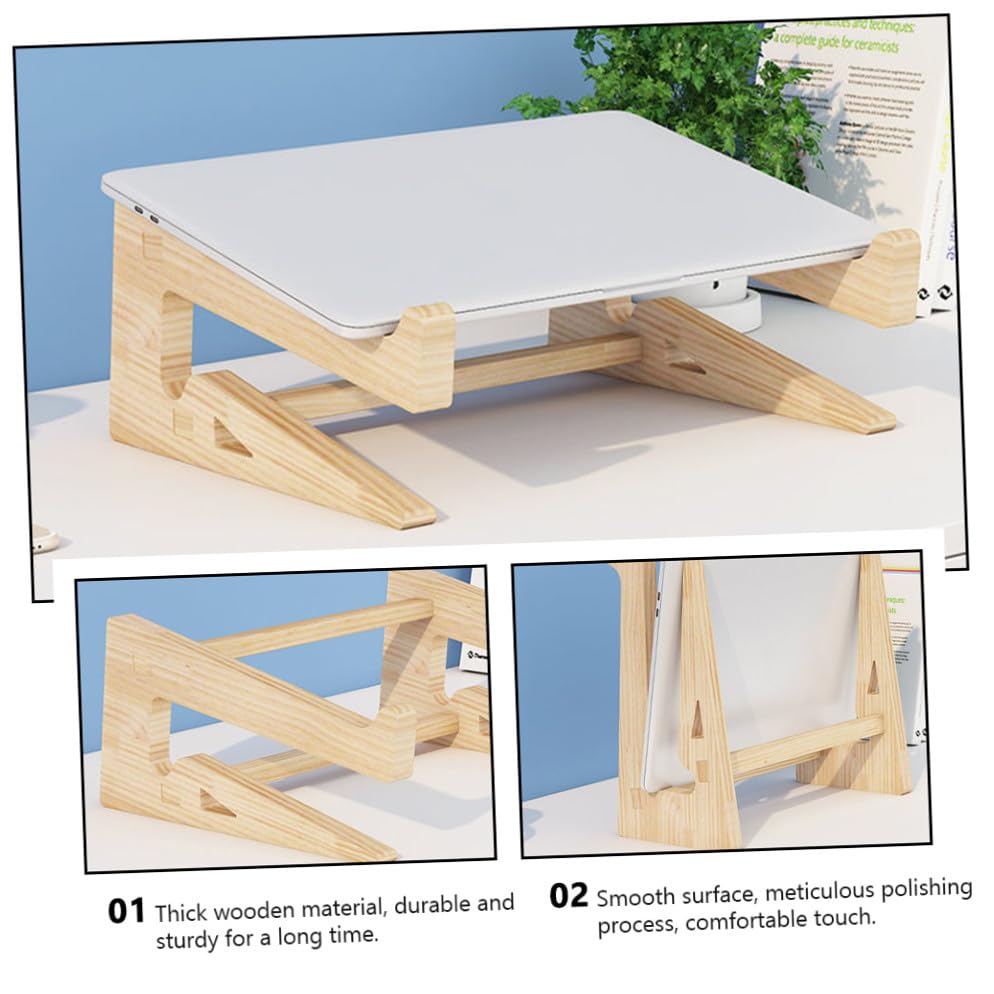 Base de madera para laptop PRETYZOOM para 12-14.7 pulg miniatura 3