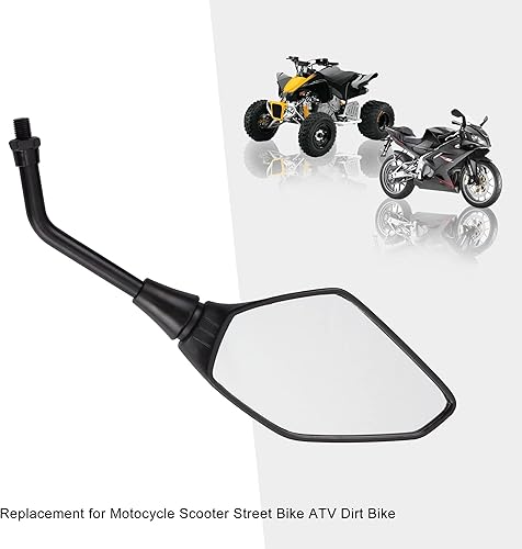Miniatura 5 de GOOFIT Espejos laterales universales convexos para motocicleta con perno de 0.315 pulgadas y 0.394 pulgadas, abrazadera de montaje de barra de mango