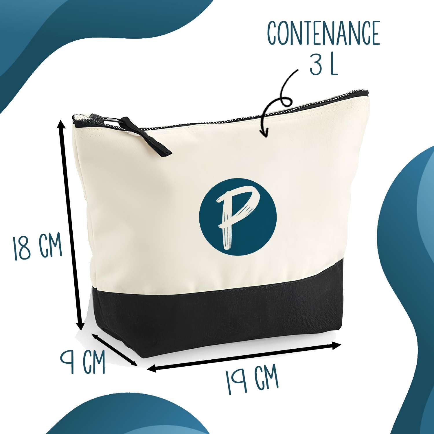 Duo Cabas Jute et Trousse Noire Propriété du Meilleur Padre Cadeau Homme Humour Fête des Pères Papa Anniversaire Noël | Sac Shopping Courses et Pochette