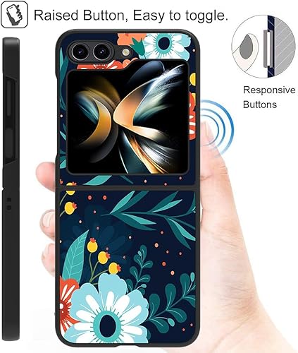 Miniatura 2 de Fiyart Funda diseñada para Samsung Galaxy Z FLip 5 5G, diseño de flores para mujeres y niñas, con diseño floral para Galaxy Z FLip 5-Florals