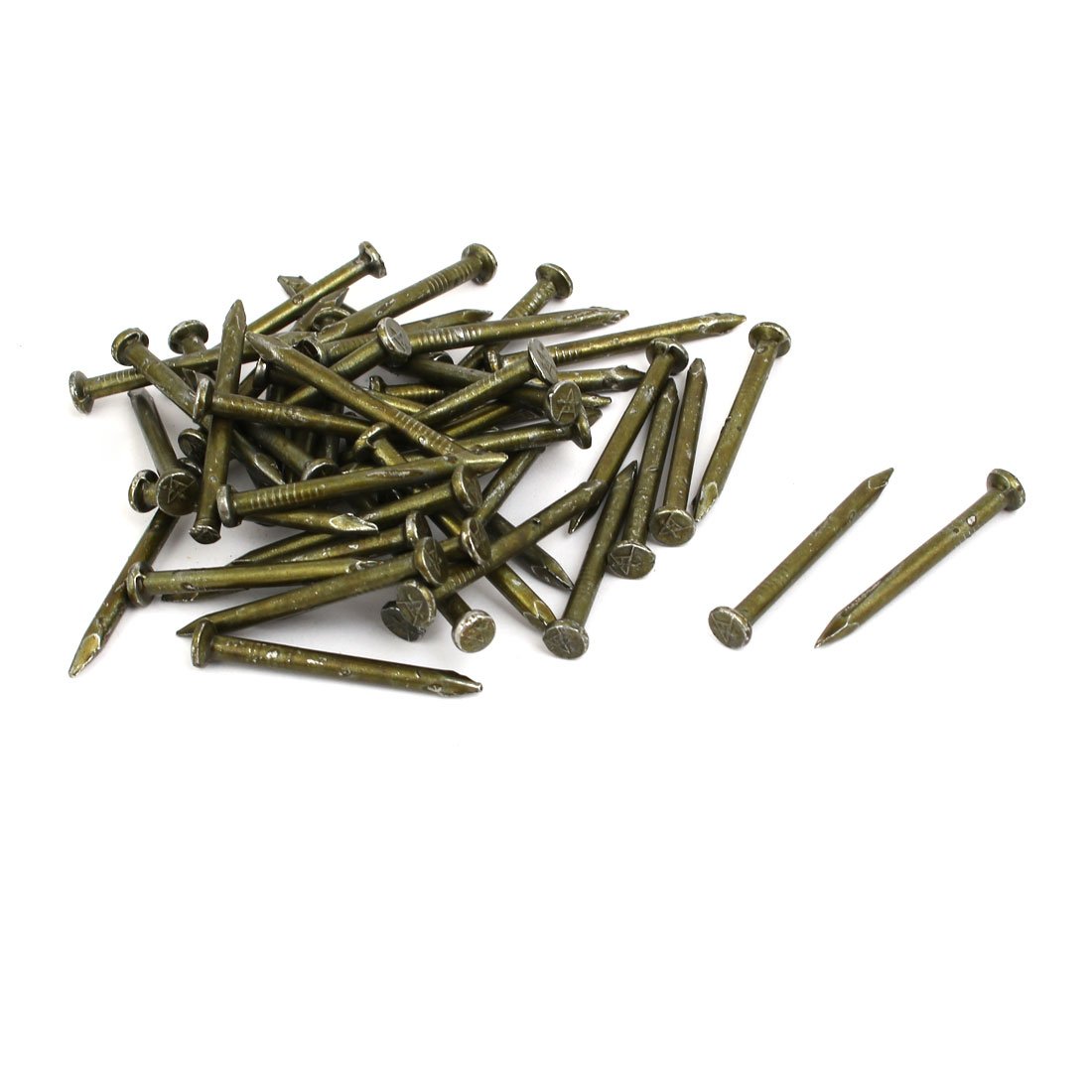 Aexit Fiber Concrete Fastener Cement Wall Carbon Steel Point Tip Wire Nails 3.4mmx40mm 50PCS Model:44as520qo716