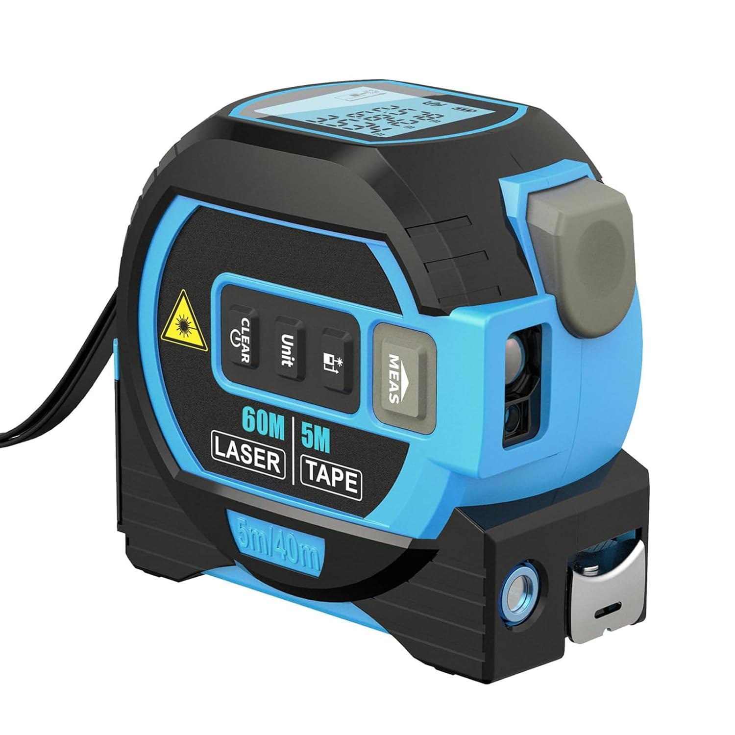 Almighty Ruler 3-in-1 Laser Measuring Tape, The Almighty Tools Laser Tape Measure, 196/131ft High Accuracy Laser Measurement & 16ft Manual Measuring Tape Measure (Blue-196 ft/60 m)