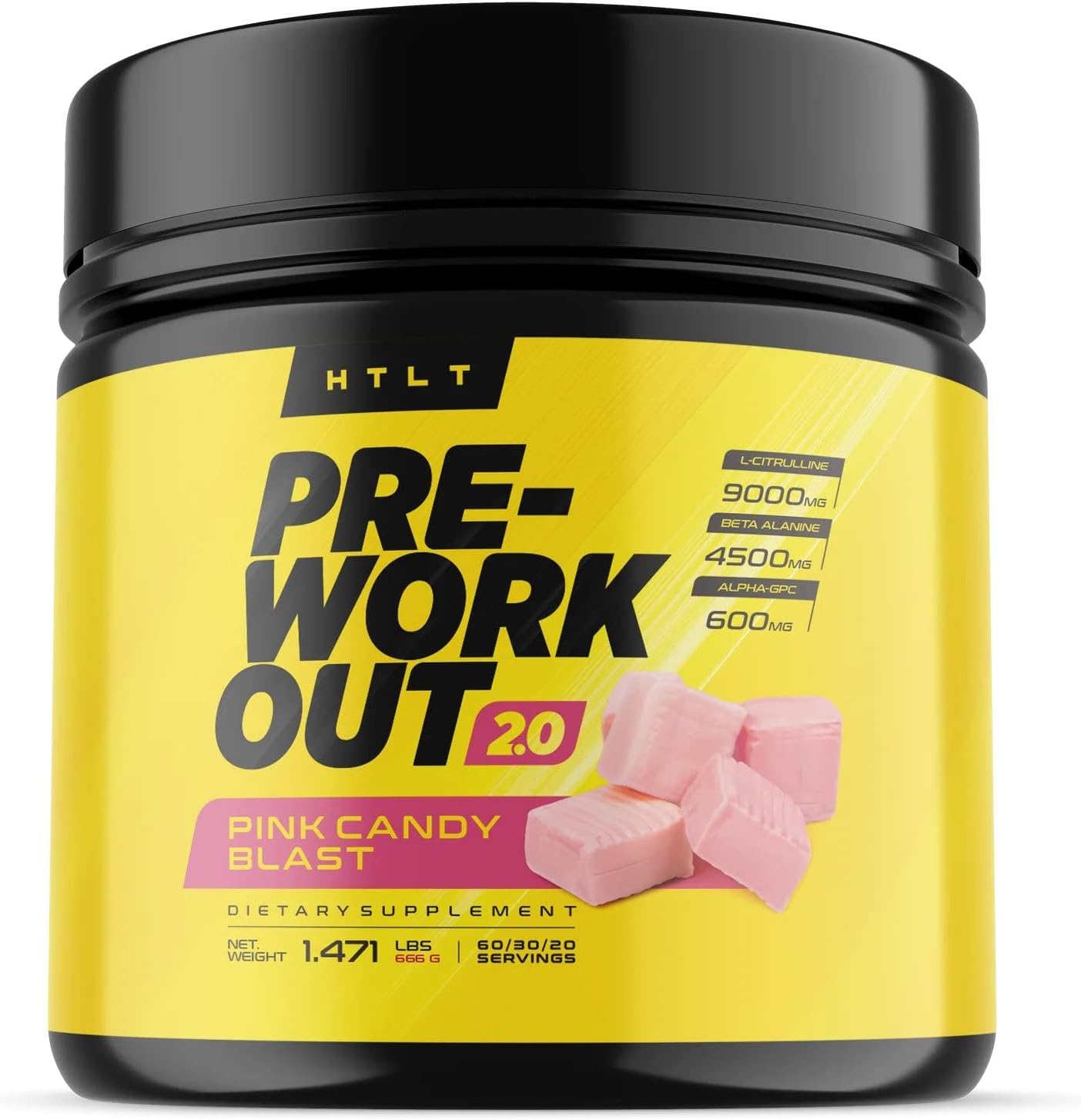 HTLT PreWorkout Powder 60 Servings, Itch with Beta