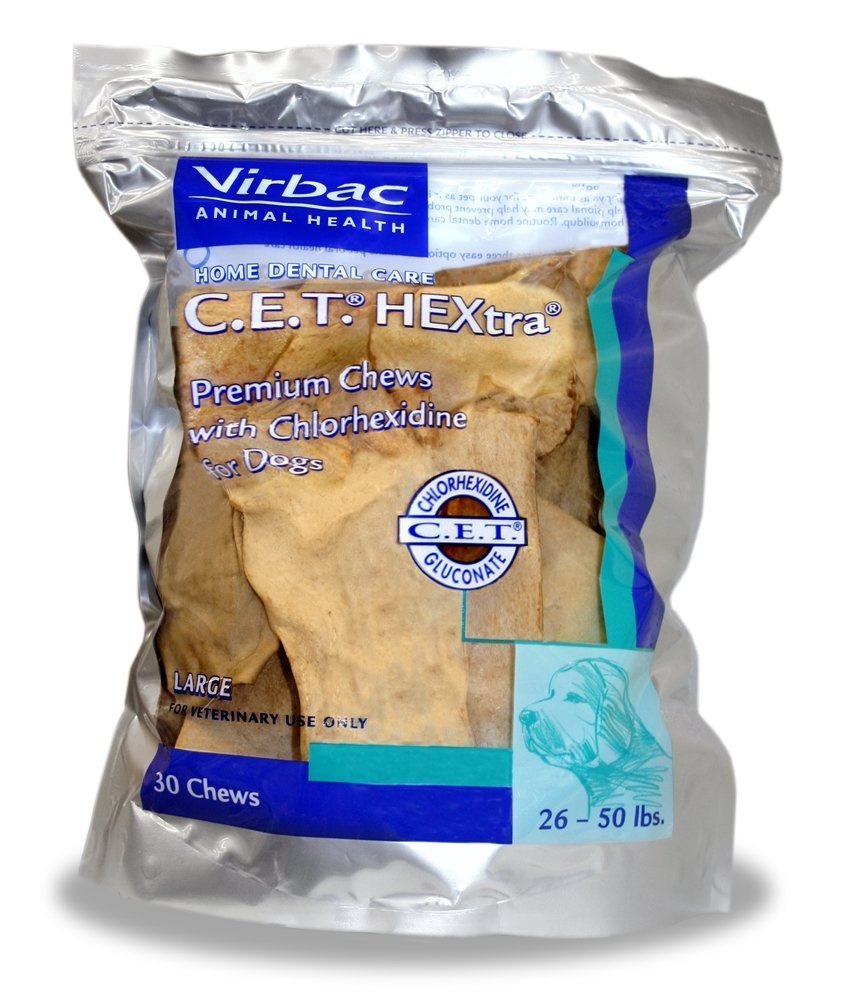 C.E.T. HEXtra Premium Oral Hygiene Chews, Large Dog, 30 Count