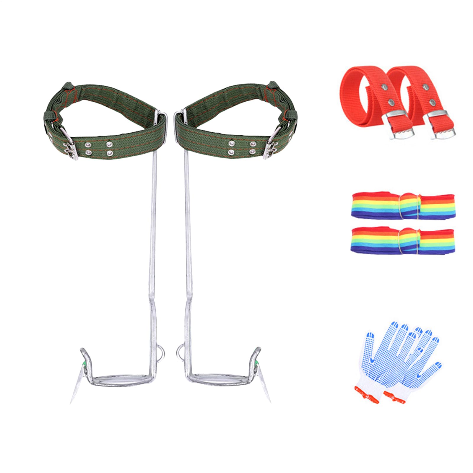 Espuelas para trepar árboles, Kit de Equipo para trepar Postes - Picos Profesionales para trepar árboles | Correas Ajustables, cómodas y Resistentes para jardinería, trepar árboles, Recoger