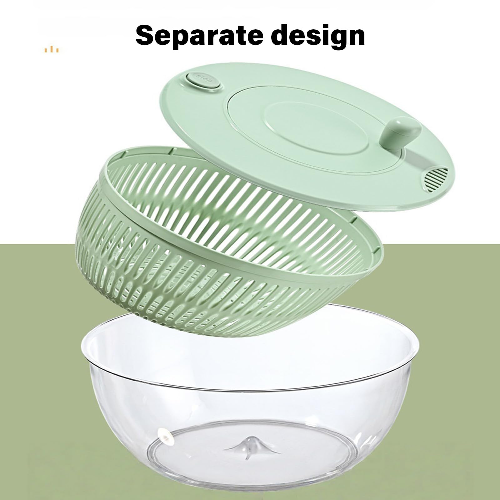 Doppio Strato 304 Acciaio Inox Insalata Asciugatrice Manuale Lavaggio Cestello Efficiente Drenaggio Acqua Organizzatore Cucina Salvaspazio Insalata Disidratatore