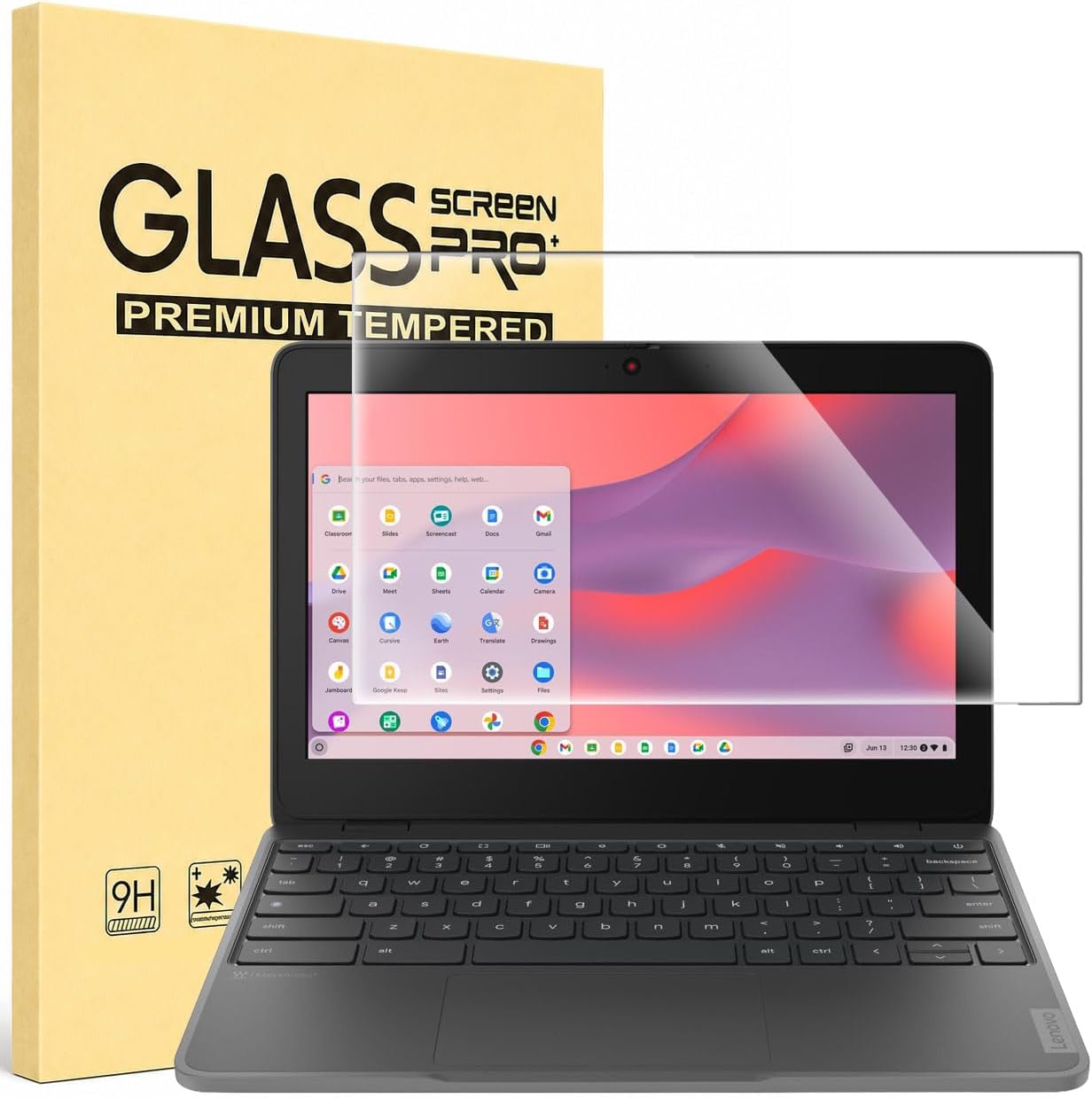 Tempered Glass Screen Protector for 11.6 inch Lenovo IdeaPad 3/Flex 3 Chromebook /Lenovo Chromebook 100e 100w 300e 300w 500e 500w 11.6/ Chromebook N21 N22 N23 11.6, 9H, Bubble Free, Anti Fingerprint