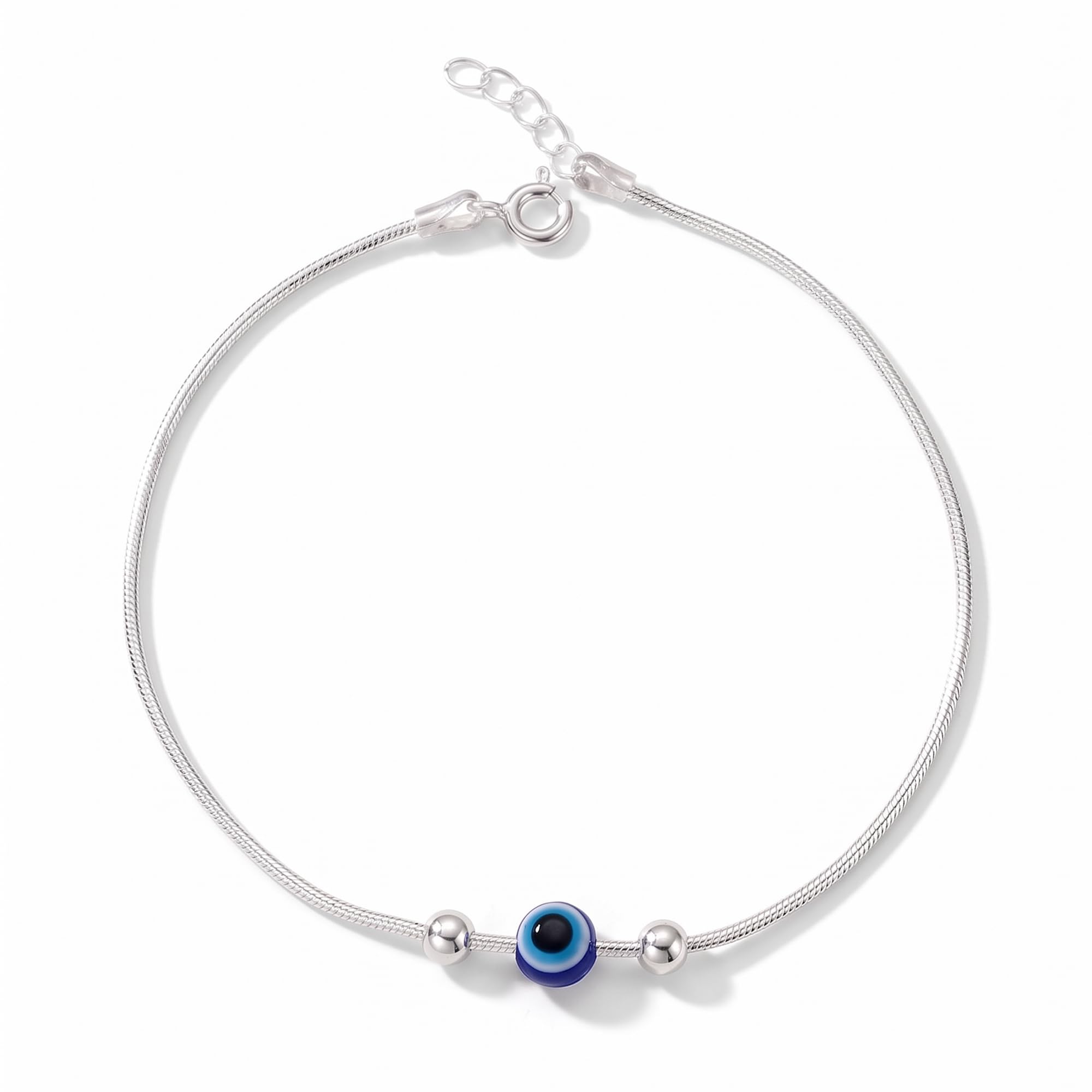 925 Silver Anklet for Women | Evil Eye Ball Payal | Wedding | Charm Anklet | Gift for birthday, Anniversary | Elegant Jewellery-image-44