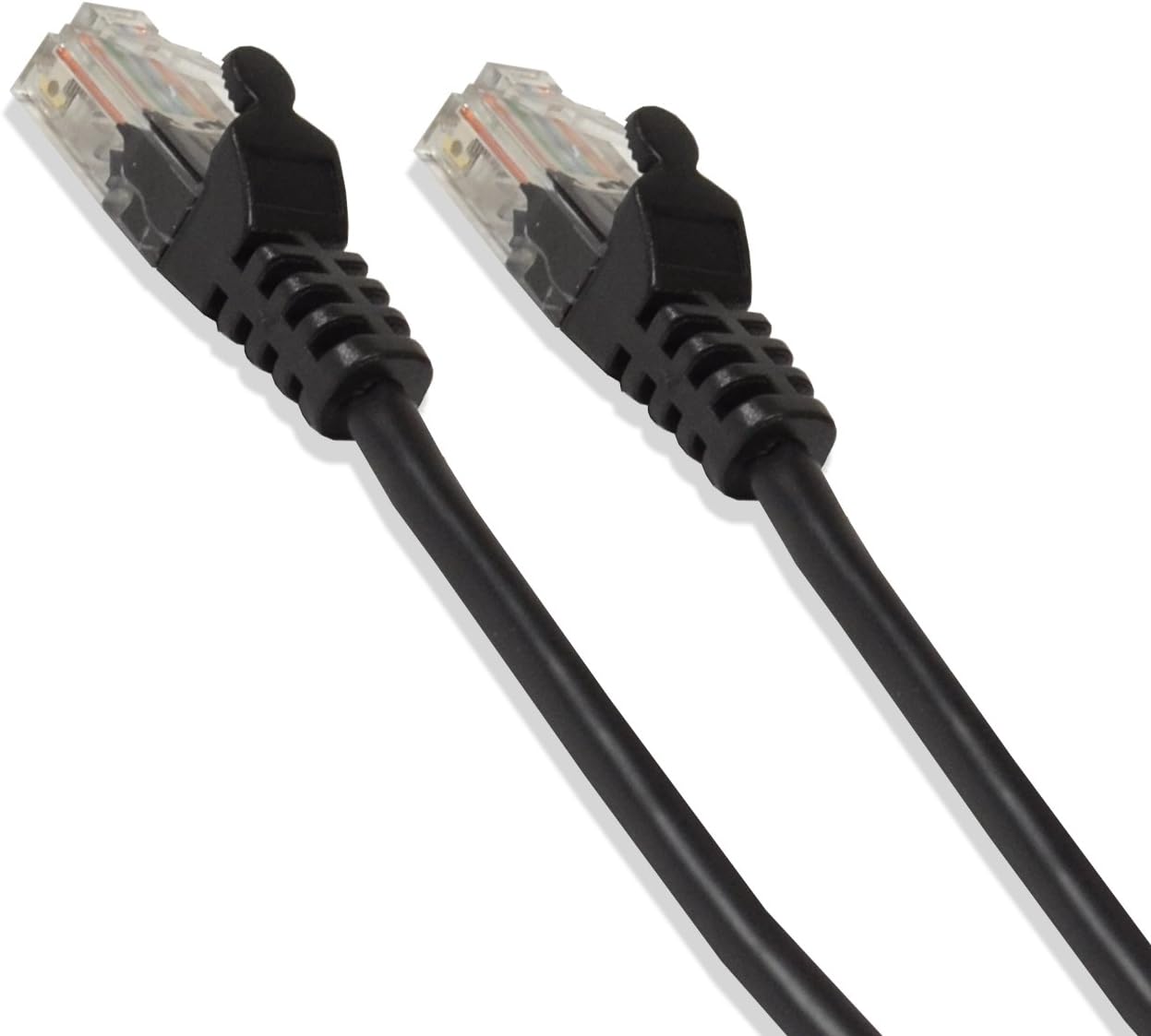 LOGICO CAT5e 24 Gauge 350Mhz UTP Patch Ethernet Network Cable Wire RJ45 LAN (100 Feet, Black)