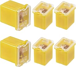 6 Pieces 60A Square Low Profile Fuses 60 Amp Box Shaped Fuse Low Profile Fuse Block for Car Truck