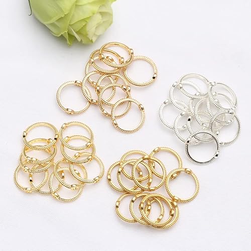 Miniatura 5 de UUYYEO 200 unidades de doble agujero de cuentas redondas de eslabones de metal círculos de cuentas de cuentas conectores espaciadores cuentas para