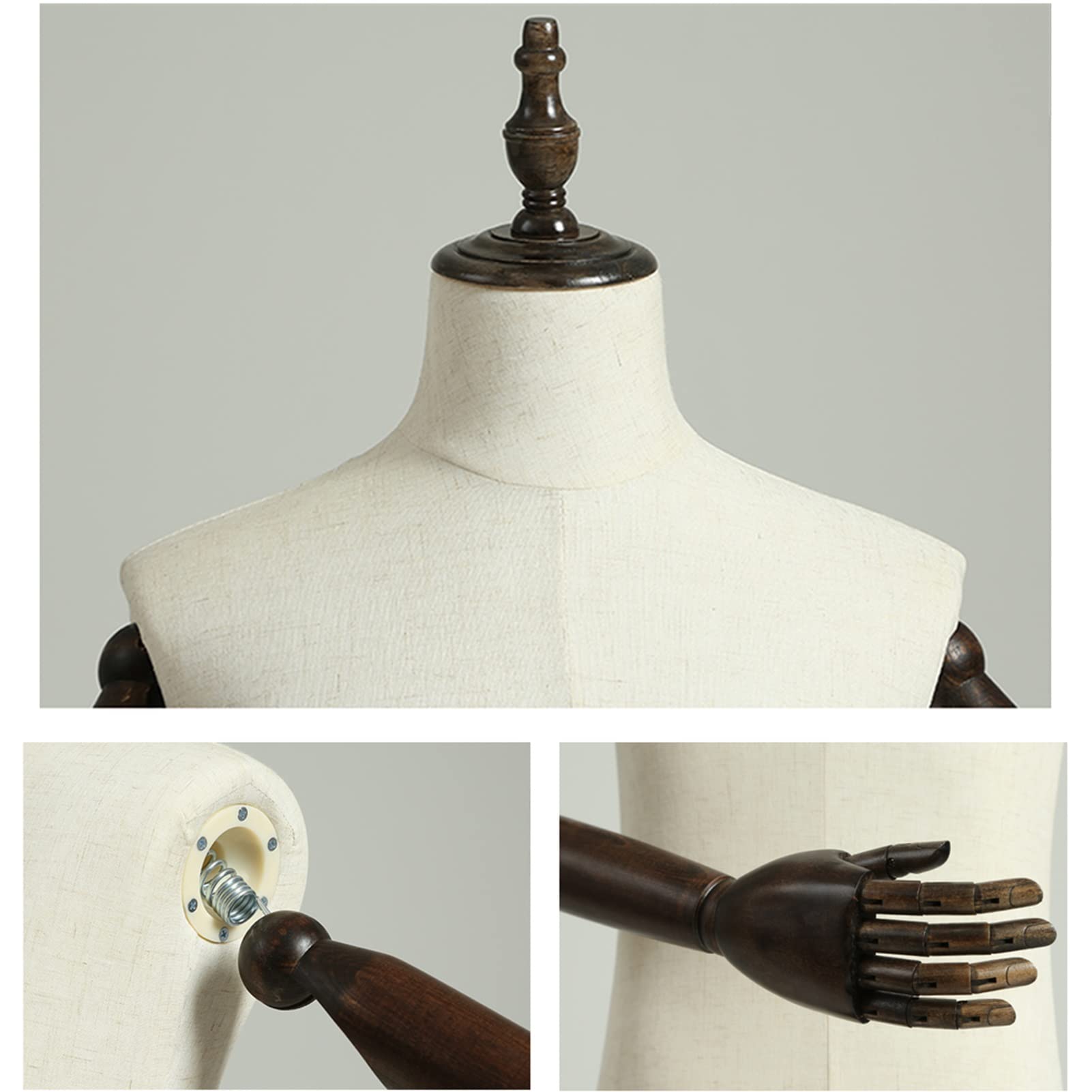 Buste De Couture Homme | Base Trépied/ronde Réglable En Bois | S-XXXL