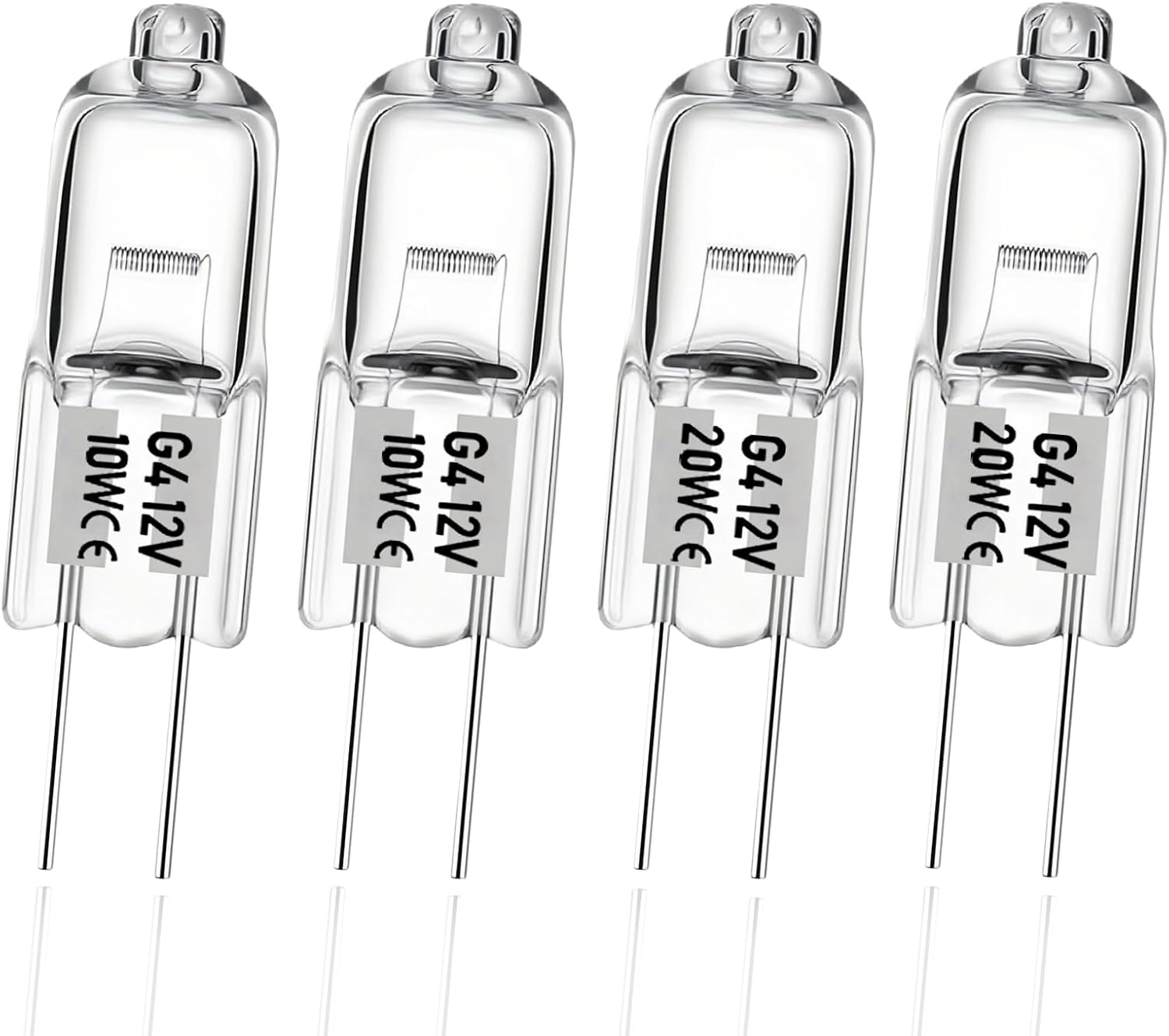 4Pcs Oven Light Bulb (10W & 20W) -G4 Bi-Pin12V Halogen Bulbs for Oven, Range, Microwave Lighting - Compatible with Dacor 86573, 86364, DE81-05142A & Samsung/LG