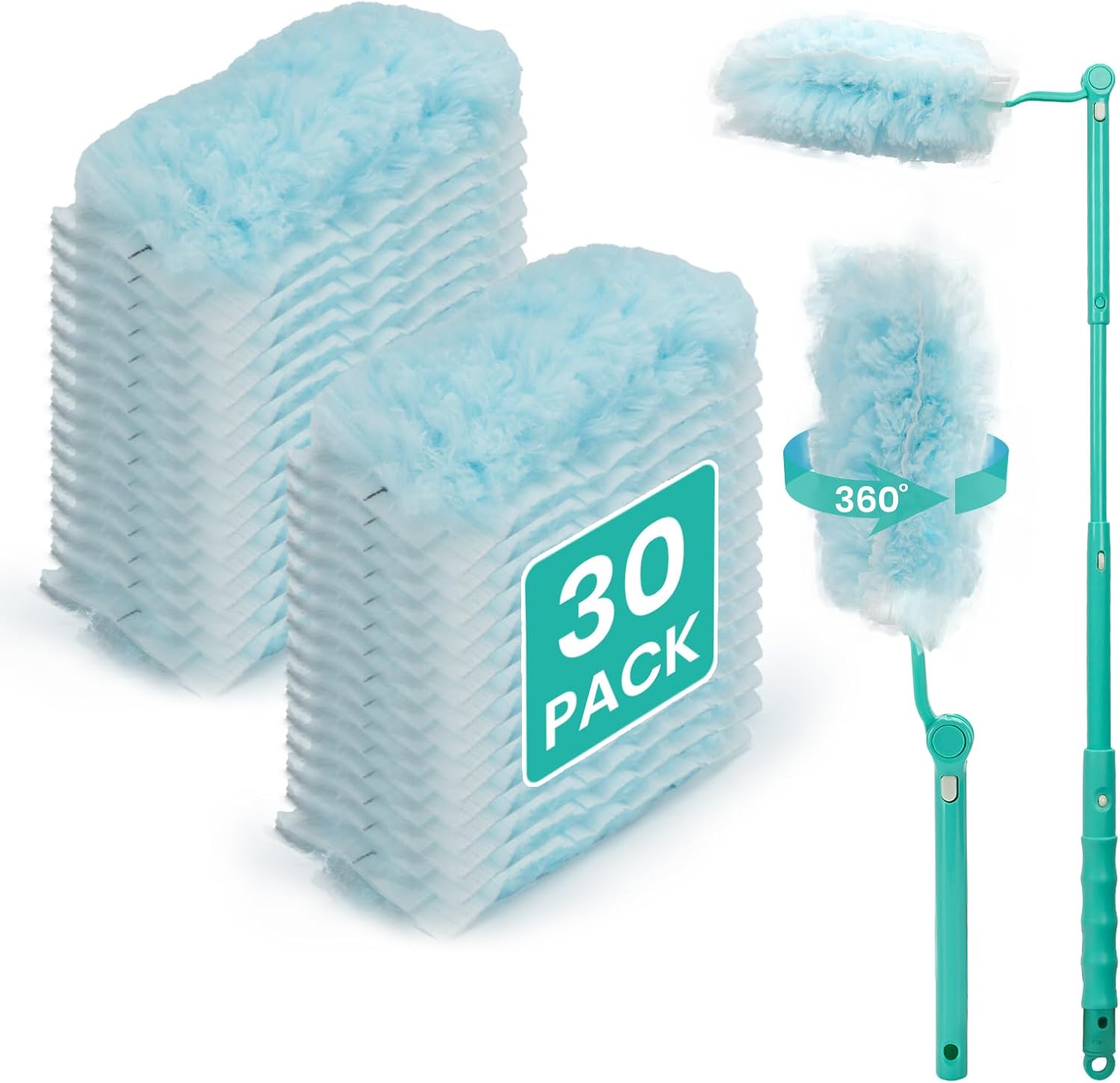 360° Heavy Duty Duster Kit with Extens Handle and Static Duster Refills