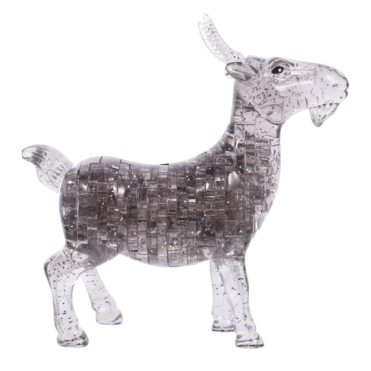 3D Crystal Jigsaw Puzzle Goat Model, DIY Assembly Brain Teaser Toy, Self-Installed Animal Decoration for Kids Age 12 and up, Grey, 4.52 X 3.93 X 1.37 Inch