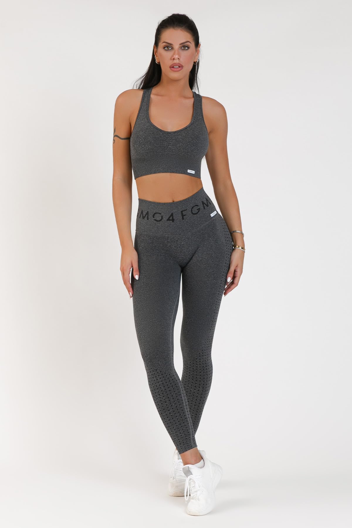 FGM04 Leggings Push Up Donna Eldorado 2.0 | Fascione 12 cm, arriccio posteriore, EcoFIR® mélange, linea seamless, F.I.R. e copertura opaca.