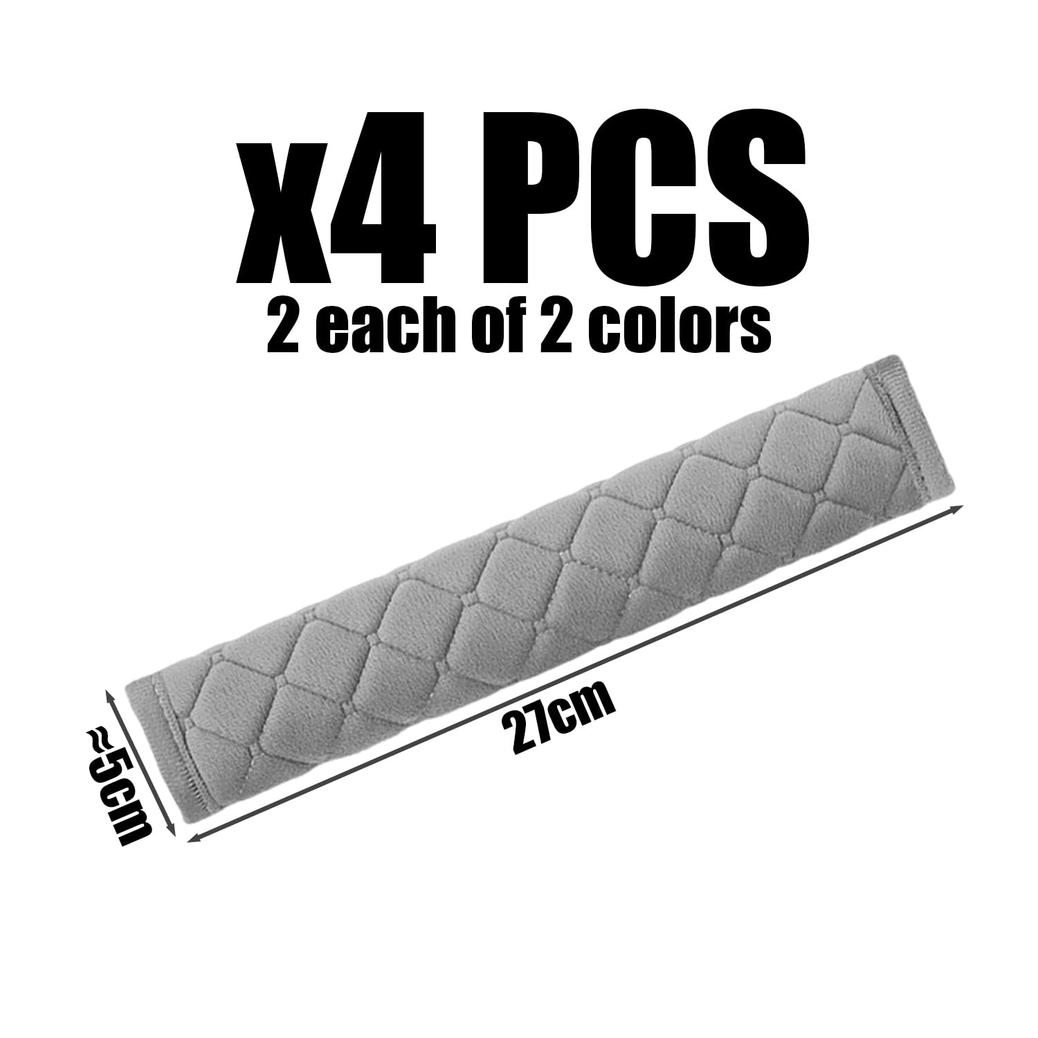 2 Paia di Spallacci di Protezione, Multi-Funzione Cuscino Copre, Spalline Morbide, può Essere Utilizzato per Cinture di Sicurezza, Zaini (Nero, Grigio).