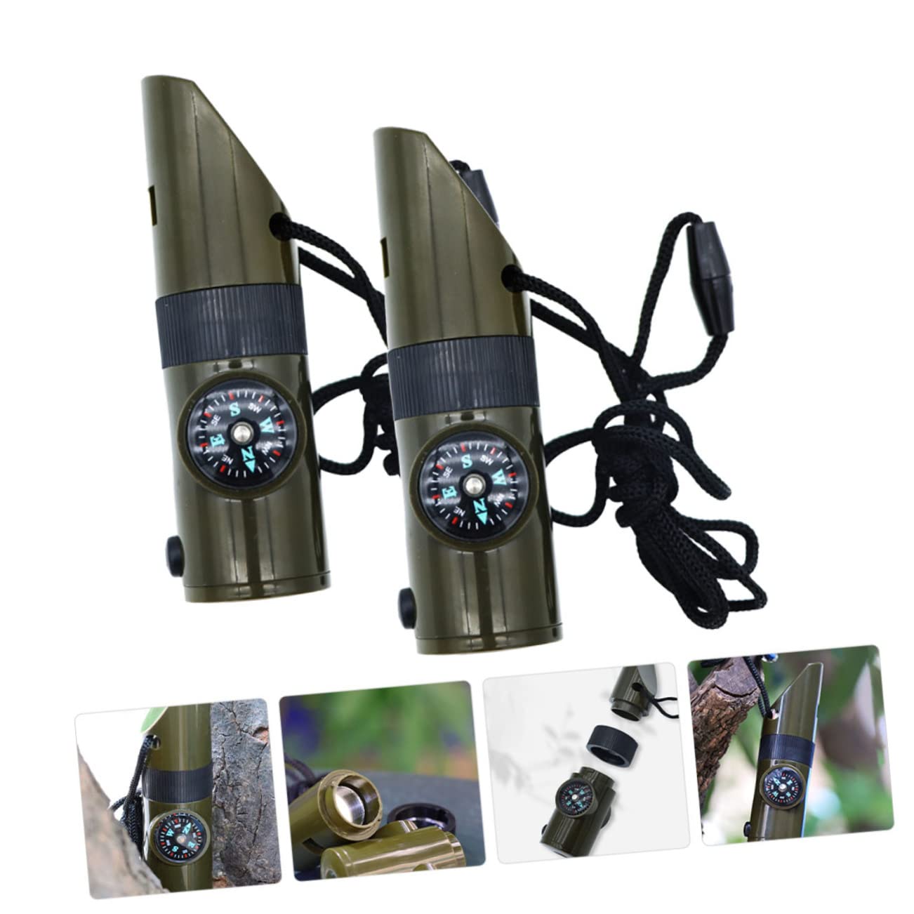Toddmomy Sifflet De Survie Boussole Sifflet De Survie Chaîne Sifflet De Renard Tir À l'arc Thermomètre À Café Sifflets d'urgence Allumettes Radio Lampe De Poche Rechargeable