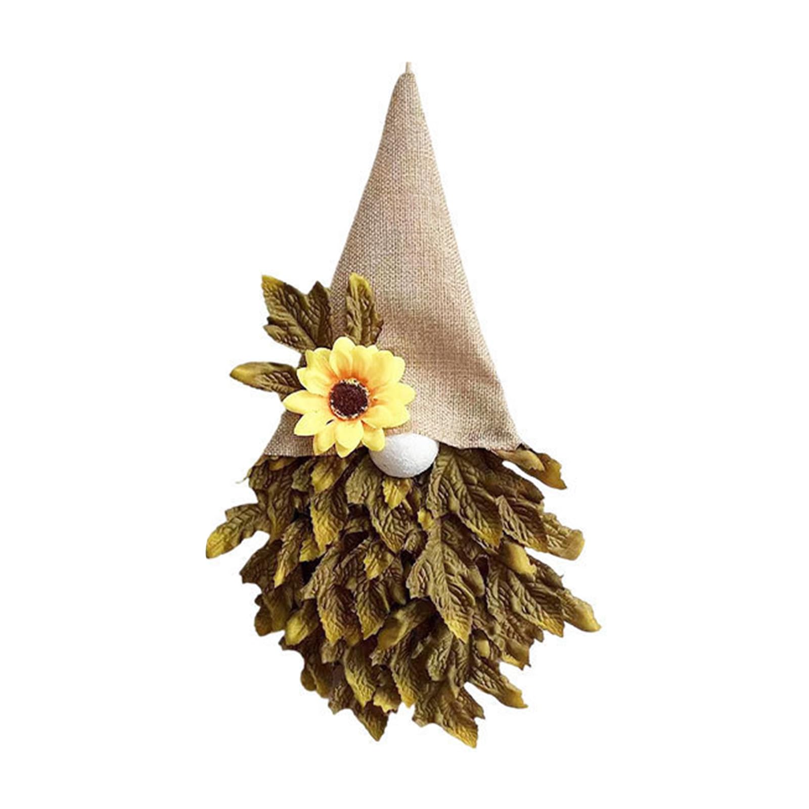 Yhplxyuus Maple Gnomes Wreath with Lights Fall Door Hanging Ornament Thanksgiving Home Decoration Garlands Accessory Autumn Wreath
