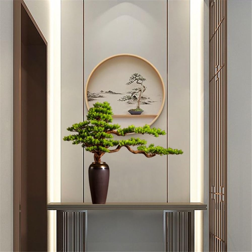 Faux Sapin Bonsaï Artificiel avec Vase en céramique, décoration créative et Luxueuse for Salon, hôtel, Fausses Plantes Décoration d'intérieur