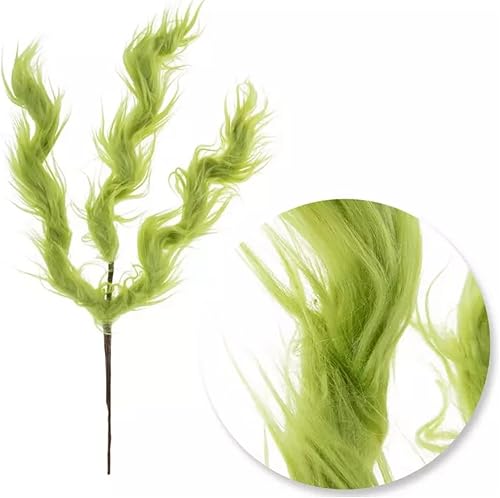 Miniatura 2 de Adorable Lime Green Bendable Faux Fur Green Monster Twisted Spiral Christmas Pick Ornament Spray Wreath Tree Topper Garland